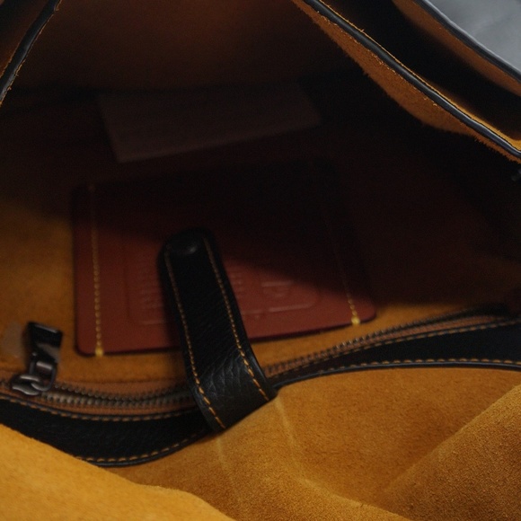 Coach Black Whipstitch Saddle Crossbody Purse - Picture 5 of 8